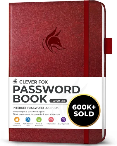 Vista 49 de Clever Fox Libro de contraseñas con pestañas alfabéticas, 4"x5.5" Keeper