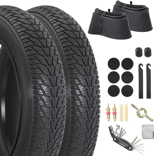 Vista 11 de 20x4.0/ 20x3.0/ 26x4.0 Fat Bike Tires, 20x4/ 20x3/ 26x4 Fat Tire Tube and Bicycle Repair Tool Kit, Foldable Heavy Duty Off-Road Bike, Ebike Fat