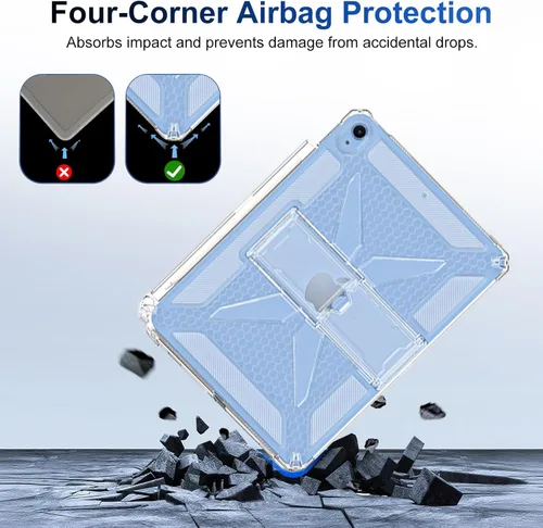 Vista 5 de Clear Stand Case for iPad Air 3 (Air 3rd Generation) 10.5 inch 2019 & iPad Pro 10.5 inch 2017 with Pencil Holder/Kickstand Soft TPU Back Silicone