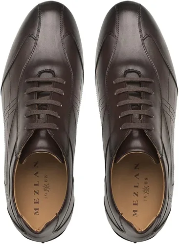 Vista 5 de Mezlan R600 - Tenis de moda de lujo para hombre hechos de piel de becerro en una suela de goma contorneada hechos a mano en España ancho mediano