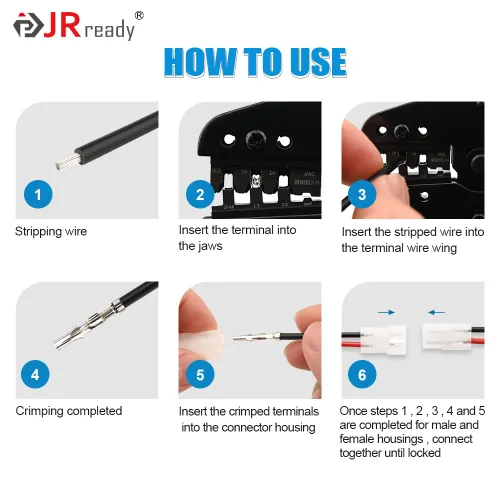 Vista 6 de JRready ST6415 Conectores estándar de pin y zócalo de 0.93 mm 2 circuitos (6 juegos combinados), 14-20 AWG, compatible con conector macho y hembra