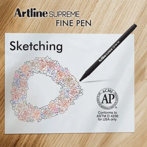 Vista 2 de Artline SUPREME - Bolígrafos de punta fina para dibujar, colorear, escribir, adecuados para arte y diseño, bolígrafo de tinta con punta fina