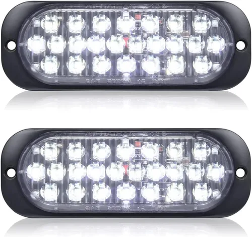 Vista 15 de Paquete de 2 luces LED ámbar de aluminio para remolque, señal de giro, freno de estacionamiento, luces de montaje en superficie impermeables