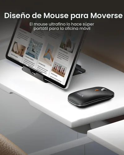 Vista 5 de ProtoArc XKM01 Full-Size Foldable Keyboard Mouse Combo for Travel, Gray Gris negro