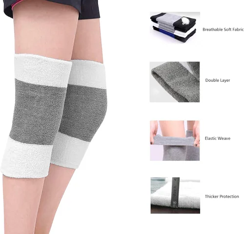 Vista 3 de FakeFace Men Women Thicken Thermal Knee Braces Leg Warmers Winter Breathable Knee Pads Leg Sleeves for Ski Cycling Dance