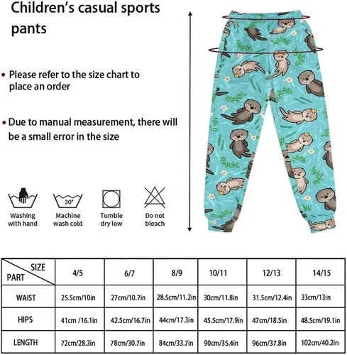 Vista 4 de Showudesigns Pantalones deportivos para niñas de 4 a 15 años con bolsillos