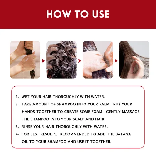 Vista 5 de Champú de aceite Batana para el crecimiento del cabello, champú para el cabello con aceite de batana para fortalecer y reparar el cabello dañado