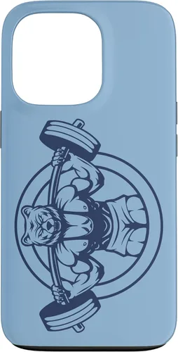 Vista 10 de iPhone 16 Bear Barbell diseño para culturistas caso de culturismo
