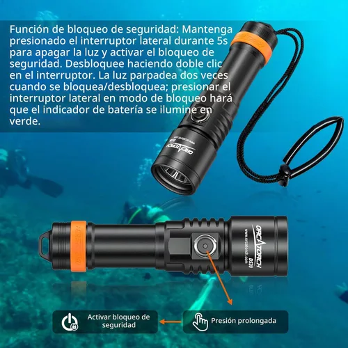Vista 6 de ORCATORCH D530 - Luz de buceo de 1500 lúmenes con luz blanca fría de 6500 K
