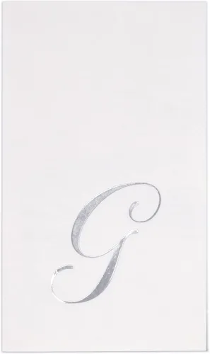 Vista 15 de Gift Boutique 100 Servilletas Blancas para Invitados con Monograma Plateado Letra S Paquete de Papel Desechable Elegante Servilleta de Mano