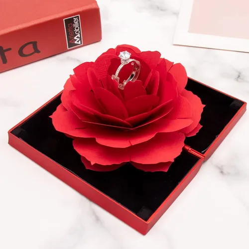 Vista 3 de Caja de anillo de compromiso, caja de rosas sorpresa para mujer, como propuesta, anillo de boda, regalo, etc.
