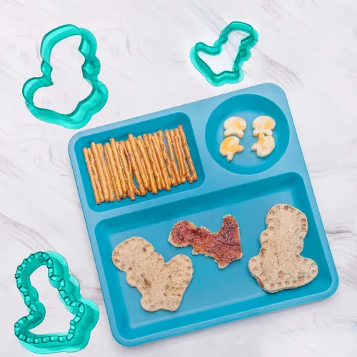 Vista 4 de Tovla Jr. Juego de cortador y sellador de sándwiches con soporte para niños, juego de almuerzo definitivo, lindos cortadores de galletas, lonchera