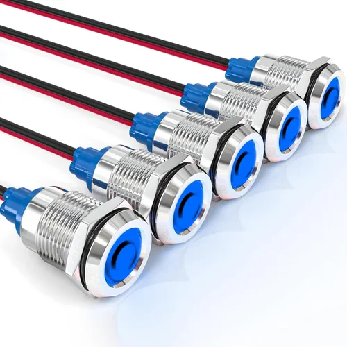 Vista 17 de GASHER Luz indicadora de ahorro de energía LED colorida de 5PCS 12V 20mA Colorido