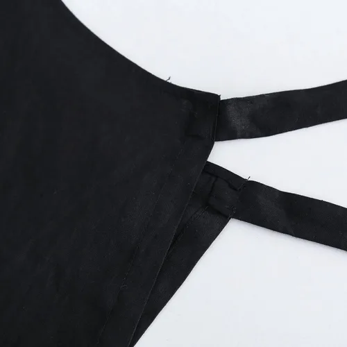 Vista 6 de Amazhiyu Delantal de cocina de lino puro con bolsillos para mujeres y hombres, cocinero, barbacoa, manualidades