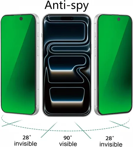 Vista 24 de Espejo de vidrio templado antiazul, protector de pantalla anti-espía, película antiespía para iPhone 11 Pro Max/iPhone XS Max, 6.5 pulgadas