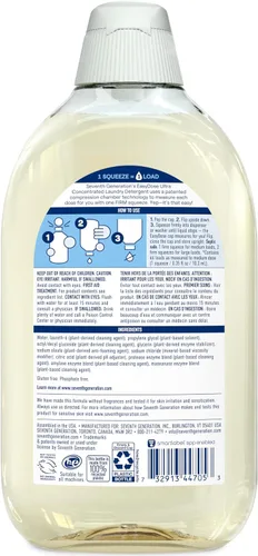 Vista 2 de Seventh Generation Laundry Detergent, Ultra Concentrated EasyDose, Free & Clear, 23.1 Fl Oz