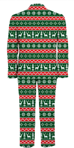 Vista 2 de Funnycokid Trajes de Navidad para niños, 3 piezas, ropa formal para niños, juego de traje feo para graduación, fiesta de Navidad, boda con corbata