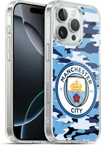 Vista 193 de Head Case Designs Funda de gel con licencia oficial del Manchester City Man City FC Blue Moon Badge Camou [protección de grado militar] compatible