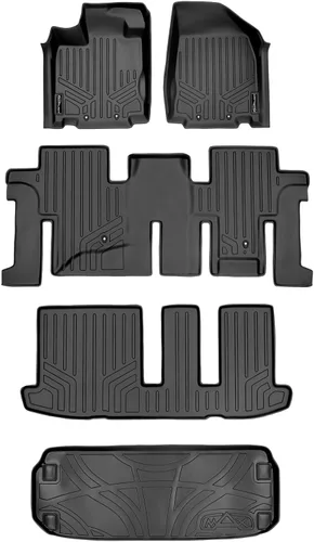 Vista 16 de SMARTLINER Juego de tapetes de piso de ajuste personalizado de 2 filas compatibles con Infiniti JX35 2013-2013