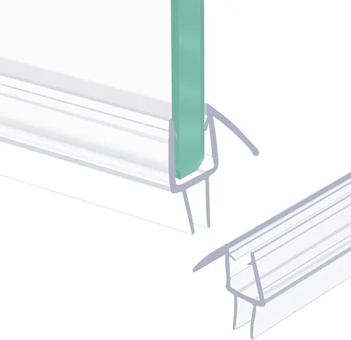 Vista 8 de 2 sellos inferiores para puerta de ducha sin marco, 36 pulgadas de largo para vidrio de 1/2 pulgada, transparente Claro