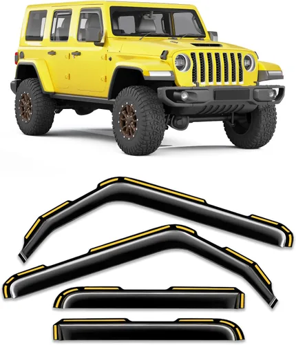 Vista 24 de Viseras de ventana en canal Protectores de lluvia para Jeep Wrangler JK