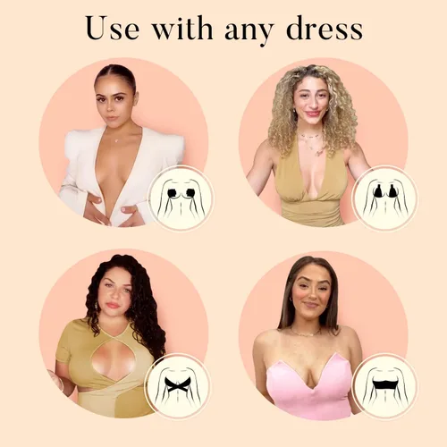 Vista 6 de Busties Kit de cinta de pecho 12 unidades fácil de usar ajuste universal cinta de pecho para levantamiento de senos cinta Bob para pechos grandes