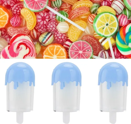 Vista 5 de Fdit Cajas de regalo de dulces, 12 cajas de dulces en forma de helado, caja de regalo reutilizable de plástico transparente para bodas, despedidas