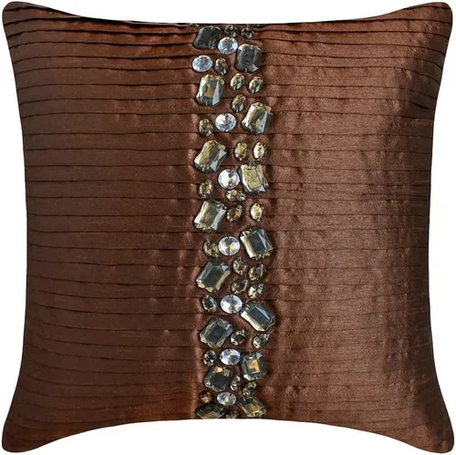 Vista 11 de The HomeCentric Fundas de almohada, fundas de cojín decorativas marrones para sofá de 16 x 16 pulgadas (15.7 x 15.7 in), cojines jacquard, 7. Marrón