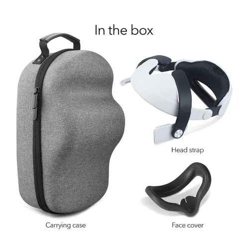 Vista 6 de Wasserstein Bundle - Silicone Skin Set VR Headset Carrying Case Head Strap and Face Cover Bundle Compatible with Oculus Quest 2
