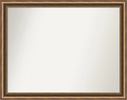 Vista 109 de Amanti Art Espejo de baño de bronce para sobre fregadero, 24 x 24 pulgadas, espejo de tocador cuadrado estrecho de bronce Manhattan, marco de madera