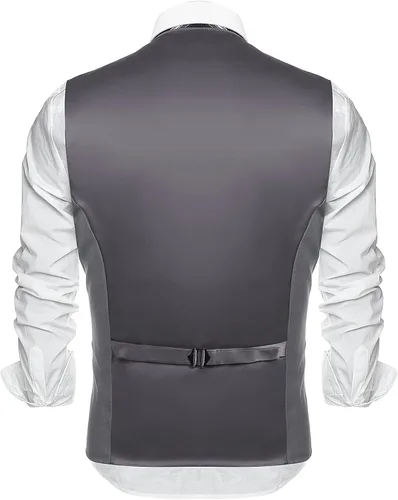 Vista 8 de Coofandy chaleco para traje o esmoquin con 5 botones, para hombre.