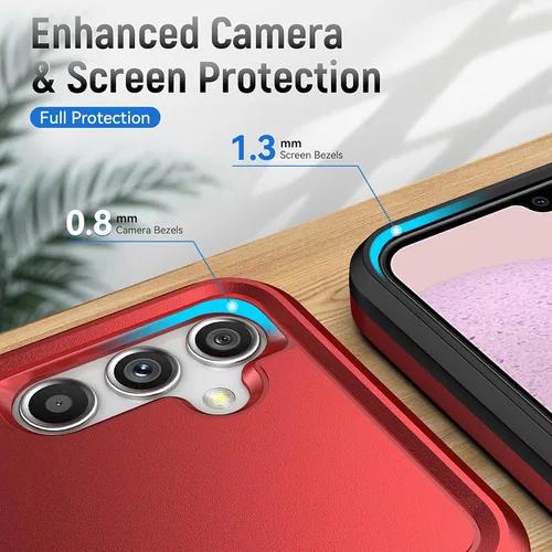 Vista 4 de Funda protectora para Samsung A14 5G, Galaxy A14 5G con protector de pantalla, resistente a prueba de golpes, funda protectora para Samsung Galaxy