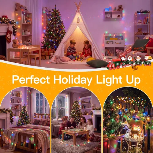 Vista 6 de Ollny 100 luces LED de Navidad de 33 pies, luces de hadas multicolor Varios