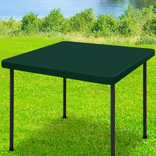 Vista 37 de Moosfor Mantel rectangular de elastano de 4 pies, manteles elásticos ajustables para pícnic, funda elástica y lavable para mesa de patio para Azul