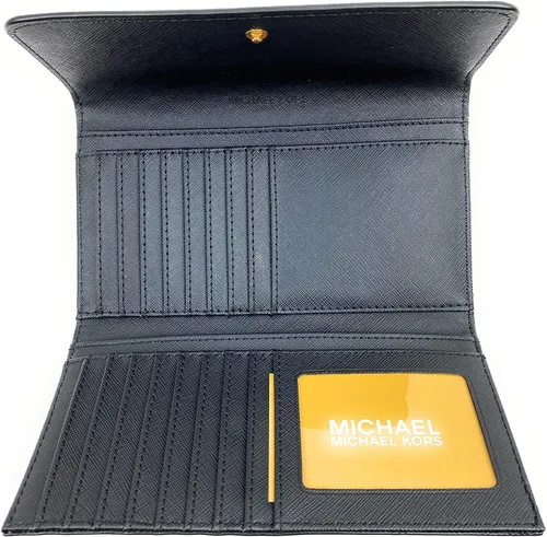 Vista 6 de Michael Kors Jet Set - Cartera triple grande de viaje para mujer (negrodorado), NegroOro, Cartera
