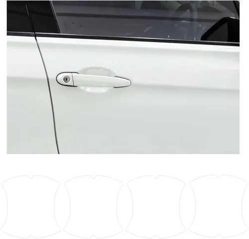 Vista 13 de Ziciner 4 calcomanías para manija de puerta de automóvil, textura de fibra de carbono, películas protectoras para manija de puerta automática