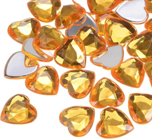 Vista 37 de MECCANIXITY 20 piezas de diamantes de imitación acrílicos de corazón de 0.787 pulgadas (0.787 in) con parte trasera plana, gemas de plástico