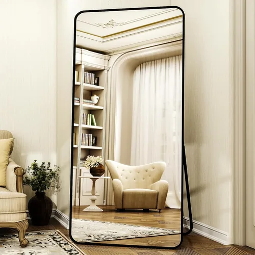 Vista 11 de XRAMFY Espejo rectangular de cuerpo completo de 56 x 21 pulgadas, con soporte para colgar en la pared, para dormitorio, sala de estar, dormitorio