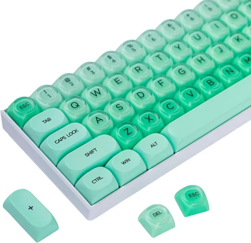 Vista 29 de Guffercty kred XDA Profile - Teclas negras minimalistas 75% Dye-sub PBT con teclas ISO para teclado mecánico MAC 60% 65% 75% 96% (muñeca negra)