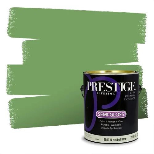 Vista 37 de Prestige Paints - Pintura exterior e imprimación en uno, 1 galón, plano, compatibilidad comparable con el color menta «Whipped Mint» de Behr