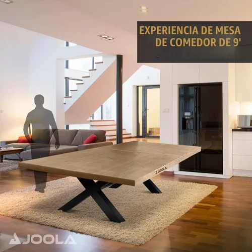 Vista 9 de JOOLA - Mesa de tenis de mesa para exteriores - Mesa de conferencia multiusos, mesa de comedor - Aspecto de madera y concreto, incluye set de red