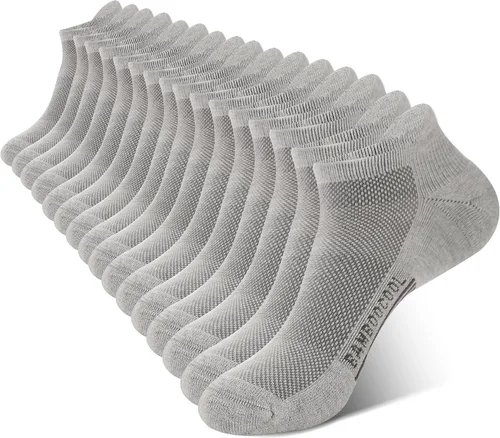 Vista 9 de BAMBOO COOL Calcetines tobilleros deportivos para hombre que absorben la 4*negro/4*gris oscuro