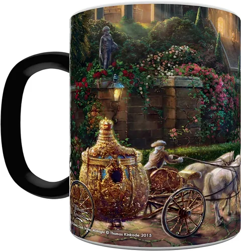 Vista 3 de Morphing Mugs Disney Thomas Kinkade - Reloj de Cenicienta Strikes Midnight 11 oz Taza de cerámica que cambia el calor Diseño oculto revelador