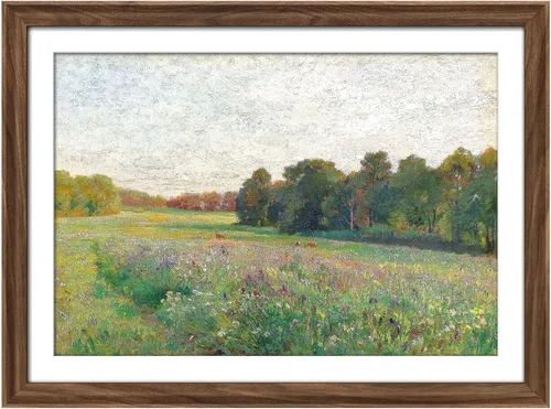 Vista 133 de MUDECOR Lienzo enmarcado prémium para pared, pinos nevados en bosque de invierno, ilustraciones modernas, arte contemporáneo, escénico, divertido