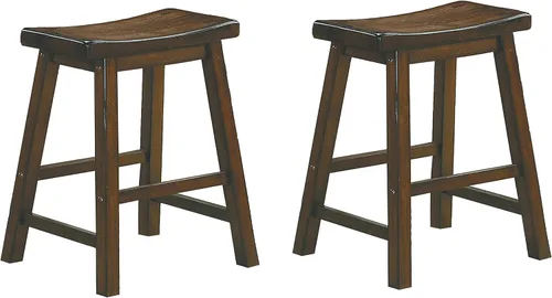 Vista 13 de Lexicon Victoria - Juego de 2 taburetes de altura de mesa de madera maciza, taburetes de cocina para comedor, asientos de silla sin brazos, perfecto