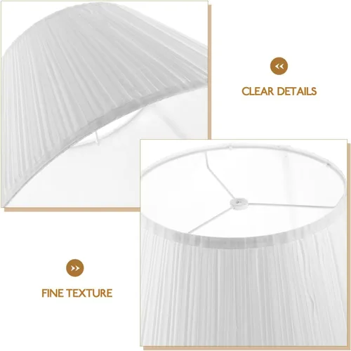 Vista 3 de PRETYZOOM Pantallas plisadas medianas para lámpara de mesa, lámpara de pared, luces de pie, cubierta de lámpara de lino blanco, pantalla de repuesto