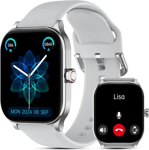 Vista 12 de Reloj inteligente para mujeres y hombres (responder/realizar llamada), relojes inteligentes con monitor de frecuencia cardíaca/SpO2/sueño/estrés