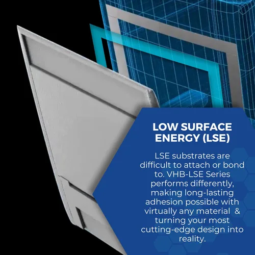 Vista 6 de 3M VHB Tape LSE-160WF 0.5" x 5yd (1 rollo)