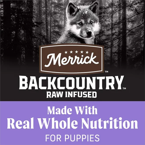 Vista 4 de Merrick Backcountry - Alimento seco para perros sin granos, croquetas con trozos crudos liofilizados, receta de pollo, bolsa de 4.0 libras