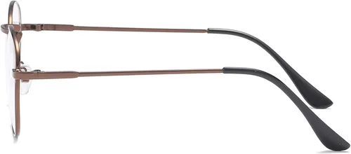 Vista 3 de Gafas retro miopes unisex de metal para distancia Marrón